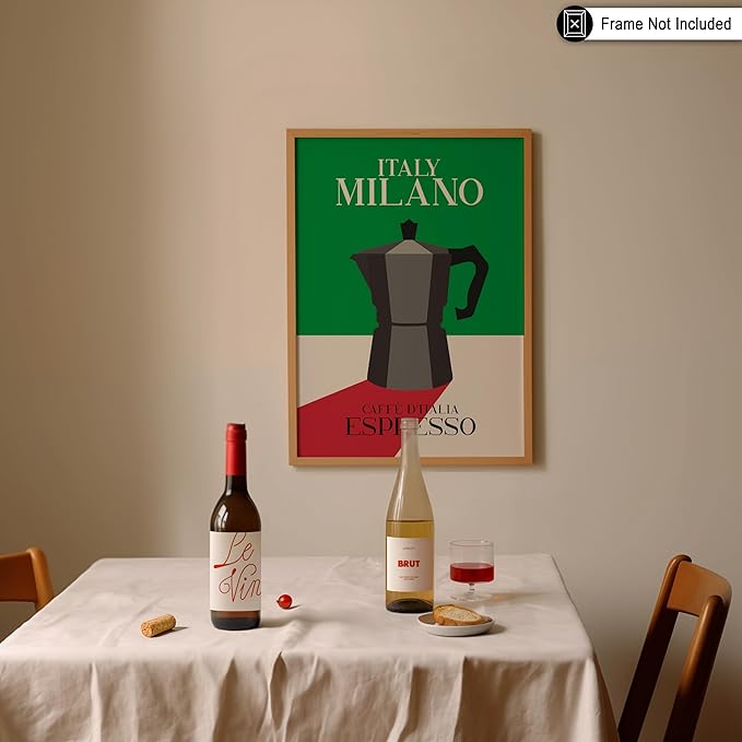 Poster Master Moka Pot Print - Espresso Poster - Italian Coffee Art - Great Gift for Barista, Coffee Lovers, Café Owner - Perfect Wall Decor for Dining Room, Kitchen - 24x32 Unframed Wall Art