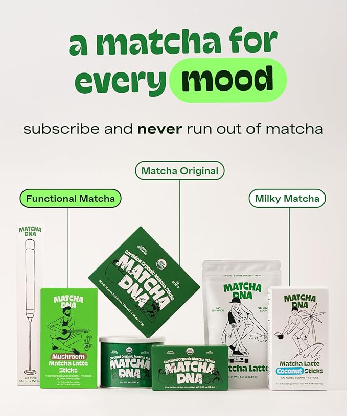 Matcha DNA Organic Matcha Powder - XXL 16oz TIN – Matcha Green Tea - USDA Organic Gluten-Free Vegan, Unsweetened No Additives - Everyday Green Macha Powder Tea for Lattes, Smoothies, Baking & Recipes
