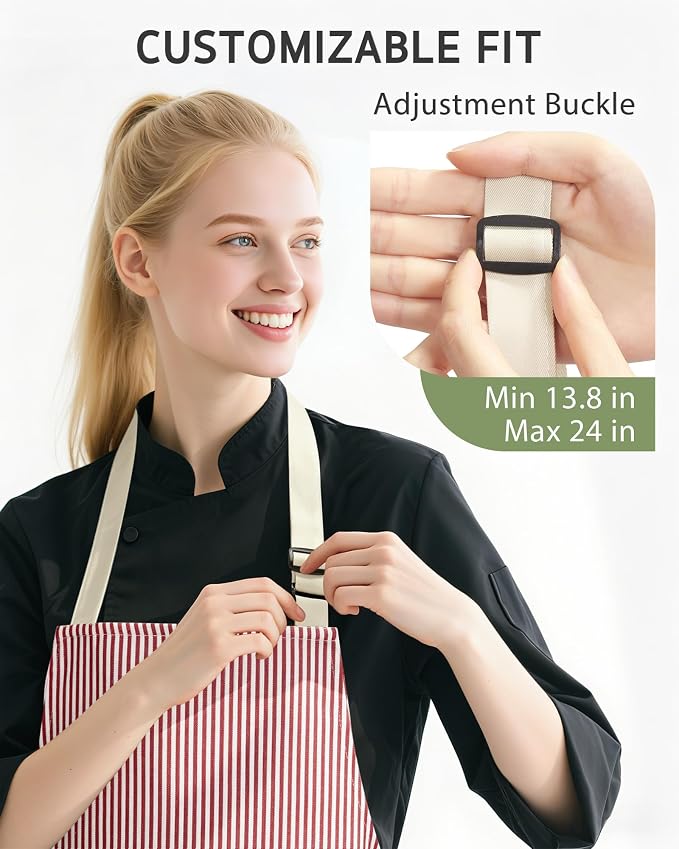 Syntus Apron for Men Women, Adjustable Cooking Kitchen Apron with 2 Pockets | Machine Washable, Firm Stitching, Stain Resistance, Long Tie Straps, 2 Pockets, Versatility, Unisex Use, Gift, BBQ - Image 4