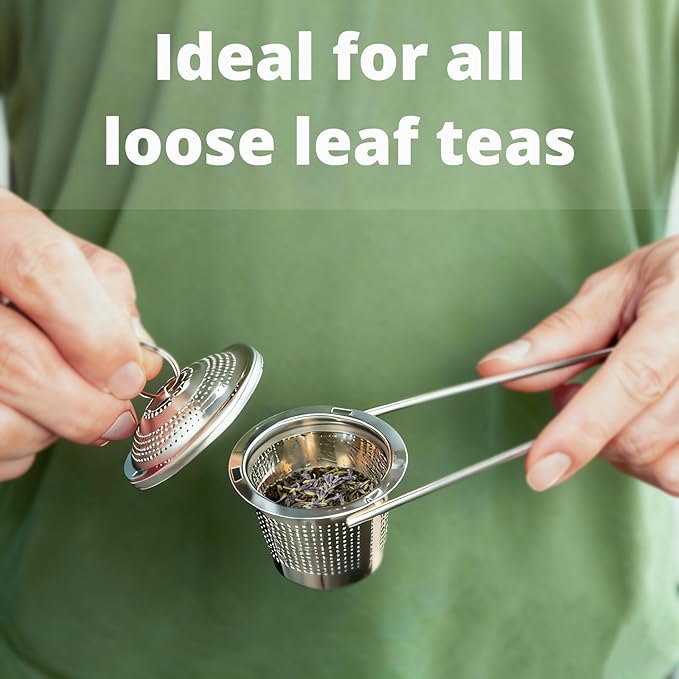 Easy Scoop Tea Infuser with Handle for Loose Leaf Tea, 304 Stainless Steel Tea Strainer Spoon Tea Steeper for Cup and Mug