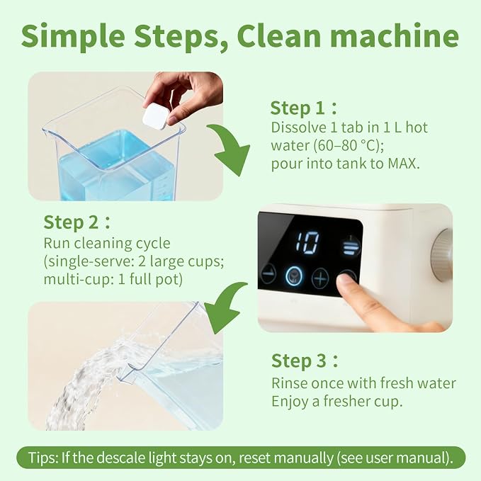 ORIENTLEAF Coffee Maker Cleaner, Coffee Maker Cleaner Tablets Compatible With Nespresso, Keurig, Ninja and more Major Brands, Descaler for Coffee Machine 12 Pack - Image 4