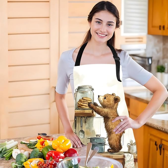 Funny Cat Apron with 2 Pockets Waterproof for Men Women Kitchen Garden Decor - Image 5
