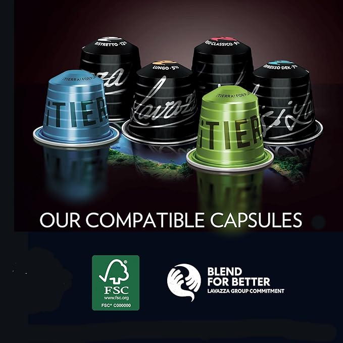 Lavazza ¡Tierra! for Planet Aluminum Capsules Compatible with Nespresso* Original Machines, Medium Espresso Roast, 100% Arabica (60 Capsules), (Pack of 2)