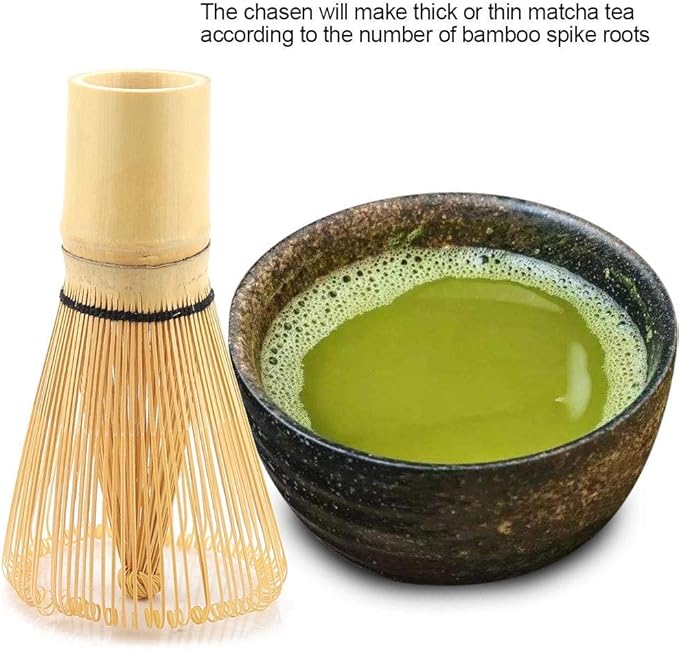 Fdit Tea Whisk for Matcha Powder, 100 Prongs, Bamboo Chasen, 6x11cm, Traditional Tea Ceremony Tool