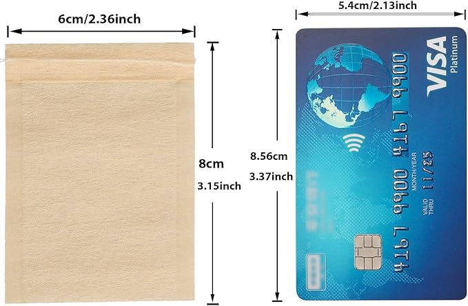 Eketirry 400pcs Disposable Tea Bags for Loose Tea, Empty Tea Bag with Wood Pulp Material, Unbleached Tea Filter Bag with Drawstring (Initial,2.36 x3.15 inch)
