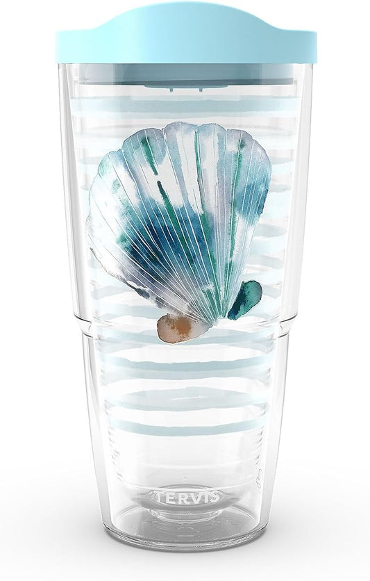 Tervis Sara Berrenson - Ocean Keepsakes Scallop Made in USA Double Walled Insulated Tumbler Travel Cup Keeps Drinks Cold & Hot,