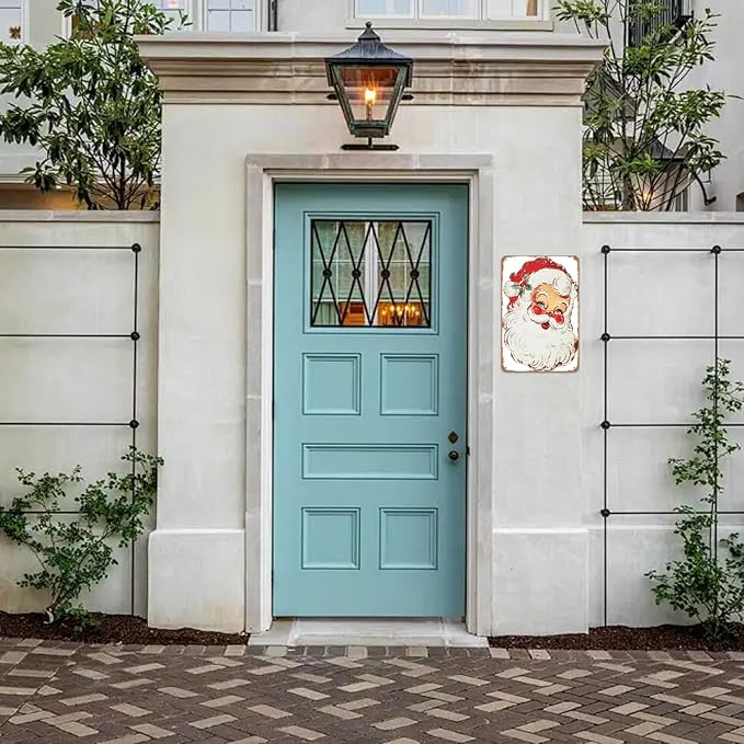 90s Vintage Christmas Decor Santa Claus Metal Sign Retro Christmas Tin Sings for Garden Yard Porch Bedroom Kitchen Decor 8 X 12 inch - Image 6