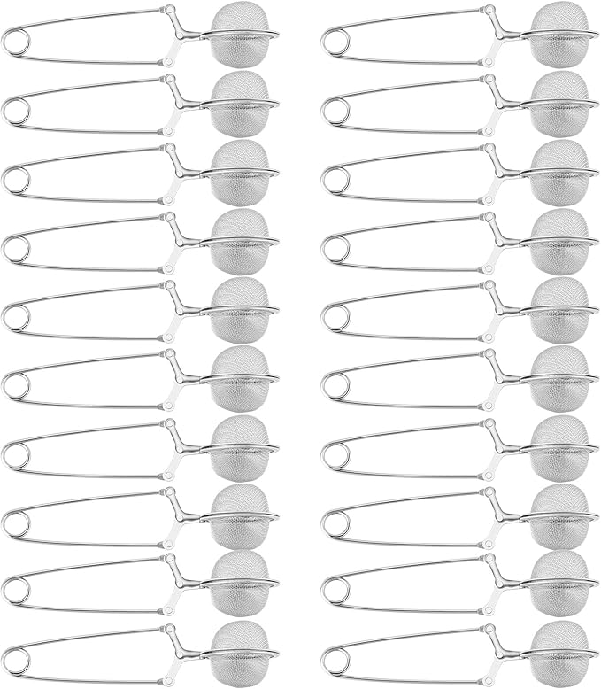 Yinder 72 Pcs Snap Ball Tea Strainer,Stainless Steel Snap Tea Infuser Mesh Ball with Handle for Loose Leaf Tea Reusable Metal Tea Filter Fine with Tong Pincer in Bulk for Kitchen Mulling Spices