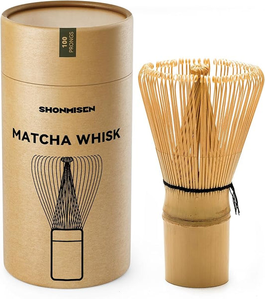 Bamboo Matcha Whisk 80/100/120 Prong, Traditional Japanese Chasen Matcha Stirrer -Authentic Japanese Bamboo Whisk For Matcha Tea (100prongs)