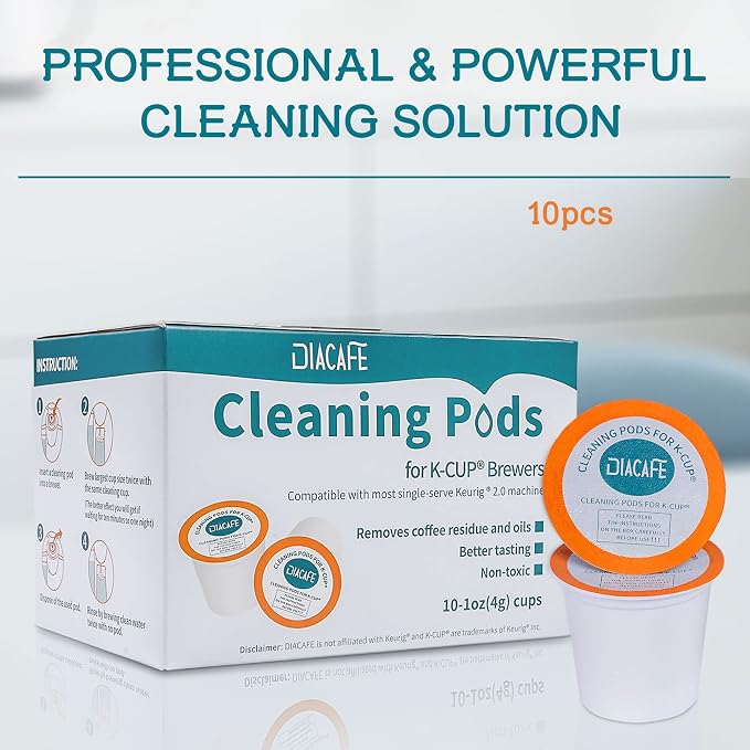 Fit for Keurig Cleaning Pods 10 Pack Descaler for Keurig Coffee Machines 1.0 & 2.0, K cup Cleaning Pods, K cup Cleaner Descaler Coffee Stain Remover - Image 2