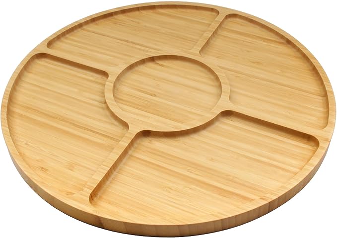 Bamboo Serving Tray - 15" - 5 Compartment - 30 Trays