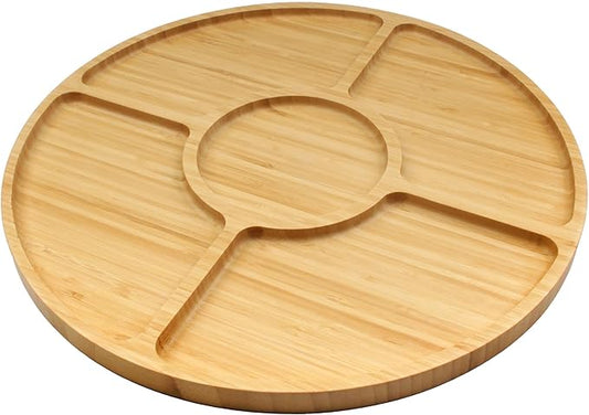 Bamboo Serving Tray - 15" - 5 Compartment - 30 Trays