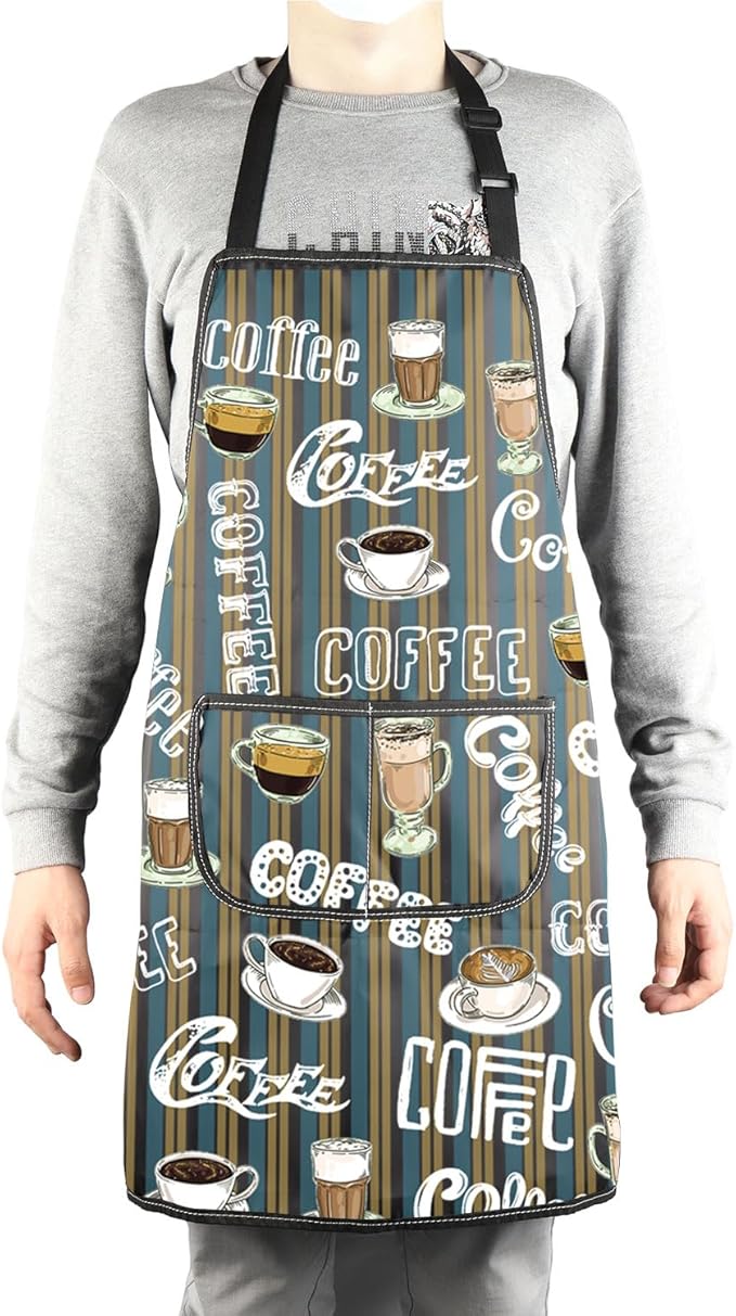 MBMSO Life Begins After Coffee Apron - Barista Gift, Coffee Themed Kitchen Apron