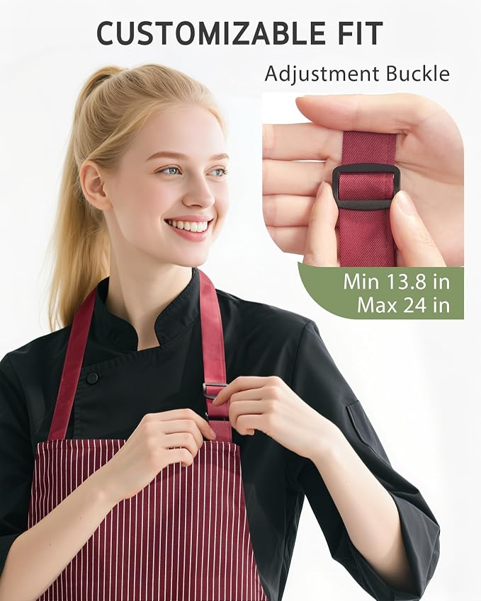 Syntus Apron for Men Women, Adjustable Cooking Kitchen Apron with 2 Pockets | Machine Washable, Firm Stitching, Stain Resistance, Long Tie Straps, 2 Pockets, Versatility, Unisex Use, Gift, BBQ - Image 4