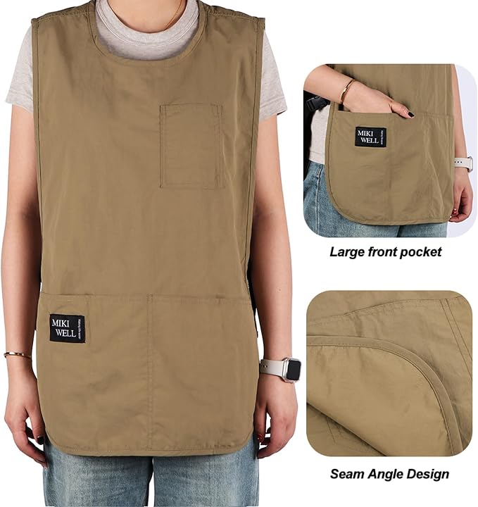 Waterproof Unisex Cobbler Apron with 4 Pockets Vest Style Ultralight Chef Waiter Work Overalls - Image 2