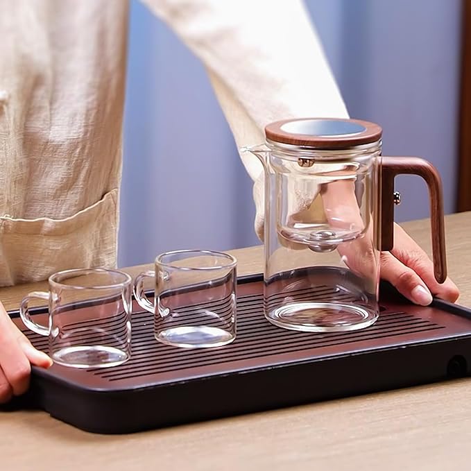 Tea Infuser Enchanti Tea Pot, Magic Glass Teapot with Infusers for Loose Tea, Detachable Glass Tea Brewer, Ideal for Tea Steeper 1000ML/33.82oz