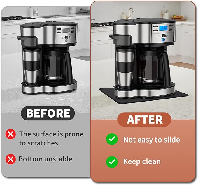 Sliding Pad for Hamilton Beach 2-Way Programmable Coffee Maker (49980RG)(13.77"×13")- Smooth Glide with Anti-Slip Base - Perfect Accessories Fit for 12 Cup Glass Carafe And Single Serve Coffee Maker