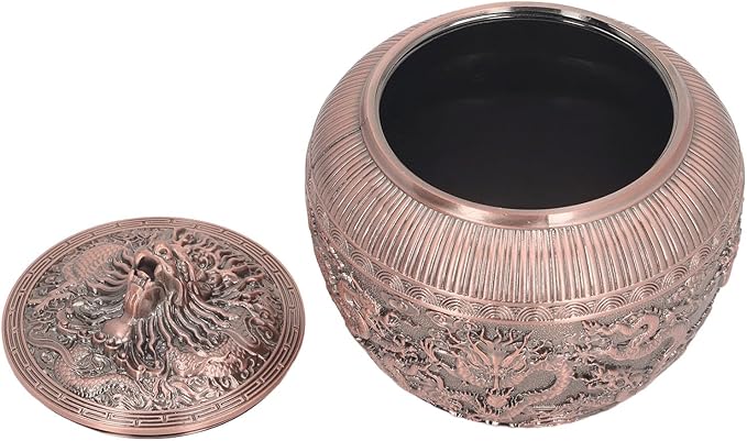 Tea Tin Canister, Loose Leaf Tea Storage Tins Vintage Chinese Style Tea Storage Jars Coffee Tins Food Storage Container for Coffee Candy Herbs and Spices(Copper )