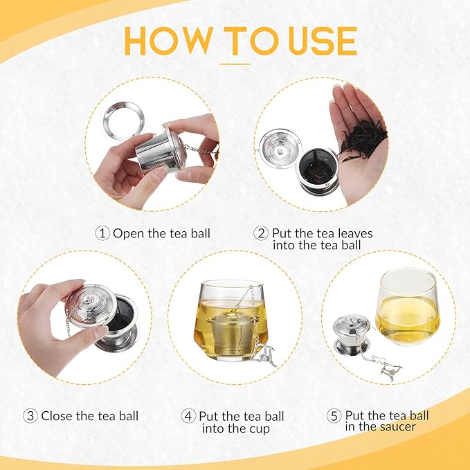 3 Sets Tea Infusers Steeper for Loose Leaf Tea Holder Stainless Steel Tea Ball Mesh Strainer Filters with Drip Trays and Pendant(Animal Style)