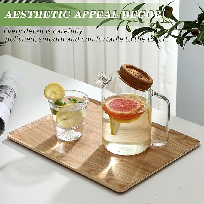 Wooden Trays for Eating, Decorative Serving Trays for Party, Great for Tea Tray, Bar Tray, Breakfast Tray - 6 x 11 Inch