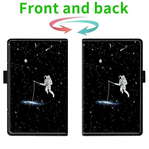 Server Books for Waitress, with 7 Large Pockets, Waiter Serving Book, Waitstaff Server Order Pads, Cute PU Leather Server Book with Pen Holder Fit Server Apron, Spaceman - Image 2