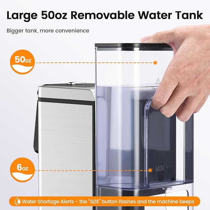 Single Serve Coffee Maker for K-Cup Pod & Grounds, Hot and Iced Coffee Maker, 6 to 14oz Brew Sizes, 50oz Removable Reservoir, Strong Button Feature, Fit 6.5" Mugs, Stainless Steel, Black