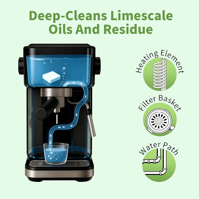 ORIENTLEAF Coffee Maker Cleaner, Coffee Maker Cleaner Tablets Compatible With Nespresso, Keurig, Ninja and more Major Brands, Descaler for Coffee Machine 12 Pack - Image 2