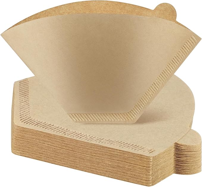 Coffee Filters #2, 100 Pcs Unbleached 2 Cone Filters Paper, Natural Disposable Coffee Filter Compatible with Drip and Pour Over Coffee Maker