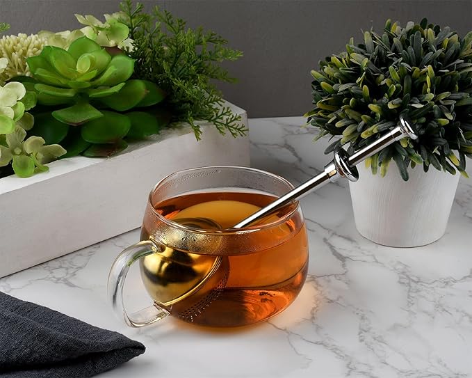 Flour Sifter 304 Stainless Steel Flour Duster Tea Strainer set of 2 Spring-operated Handle Strainer for Baking, Sifting Sugar, Flour, Spices, and Herbs