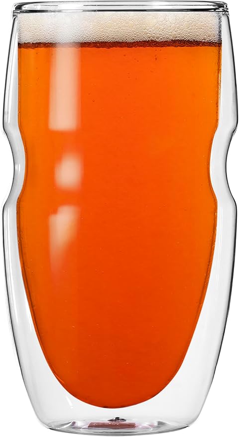 Ozeri Serafino Double Wall Insulated Iced Tea and Coffee Glasses, 16-Ounce, Set of 6