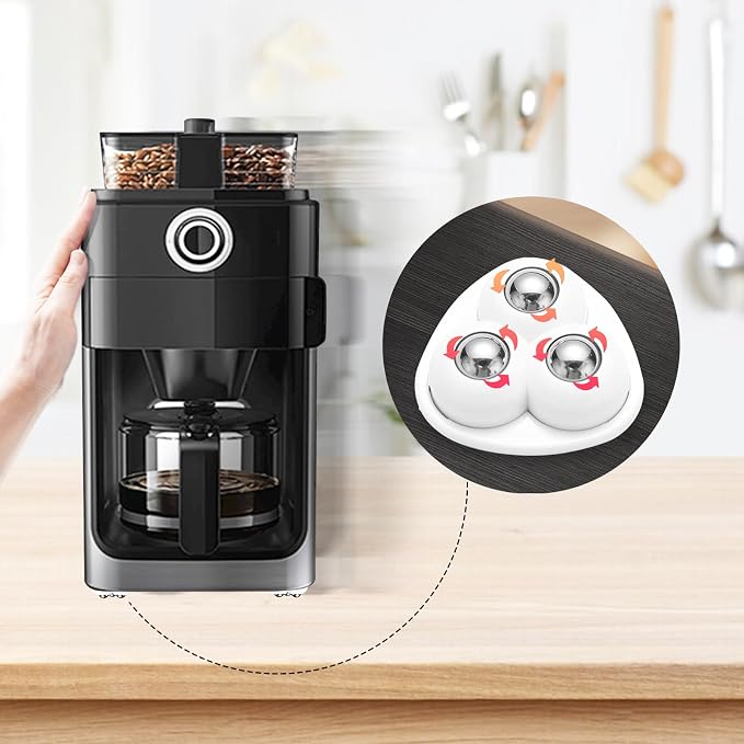 Appliance Casters - Furniture Sliders & Appliance Rollers for Kitchen, Coffee Machine, Blender, Oven - Helps Mom or Wife Easily Solve Countertop Sliding (White, 8pcs) - Image 2