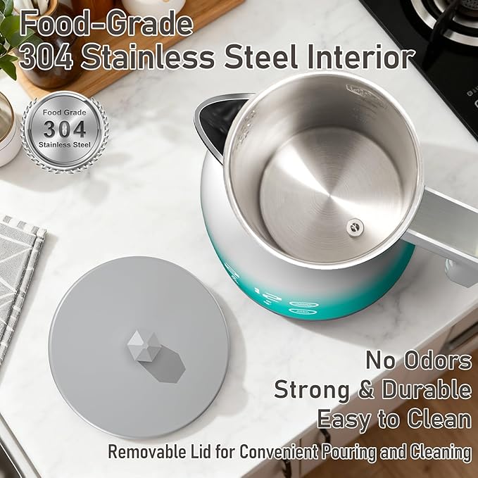Electric Kettle with Temperature Control, 5 Preset Temps & 2H Keep Warm, 1200W Cool-Touch BPA-Free Electric Tea Kettle, Digital Display, 360° Base - Blue Gradient