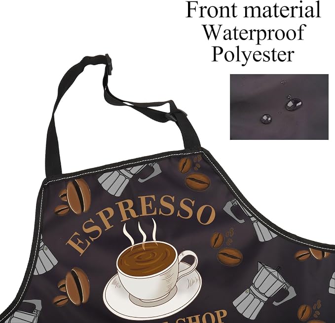 Coffee Barista Apron Coffee Gifts barista lover gifts Coffeees Themed Aprons Espresso Aprons Server Apron With Pockets - Image 3