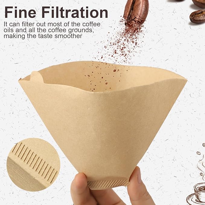360 Count #4 Cone Coffee Filters 8-12 Cups, Disposable Natural Coffee Filters 4 Cone Paper Unbleached 4 Filters Paper Compatible with Ninja, Drip and Pour Over Coffee Maker