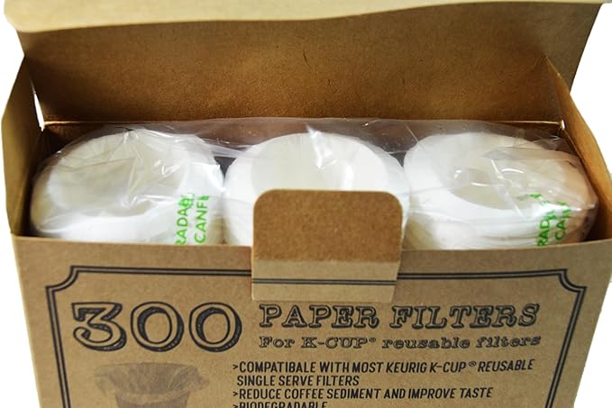 canFly Disposable K-CUP Paper filter for Keurig single cup coffer filters compatible with Ekobrew, EZ-Cup and other Reusable K-CUP Filters (300 Count)