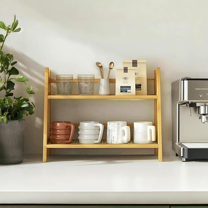 Coffee Station Organizer, Mug Holder Countertop, Kitchen Counter Shelf for Tea Coffee Bar Accessories, Matcha Stand, Cup Display, Condiment Storage Rack (patent pending) - Image 5