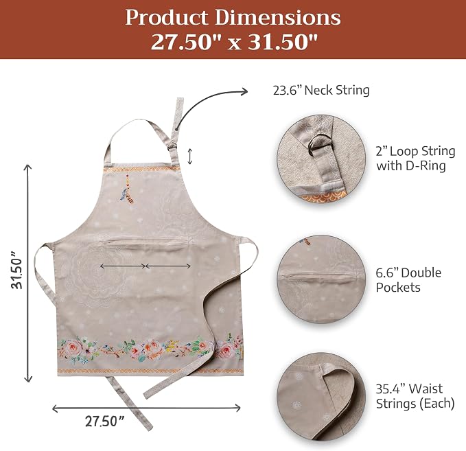 Maison d' Hermine 100% Cotton Apron for women with Pocket Kitchen Chef Apron for Men Cooking Mothers Day Gifts - Image 7