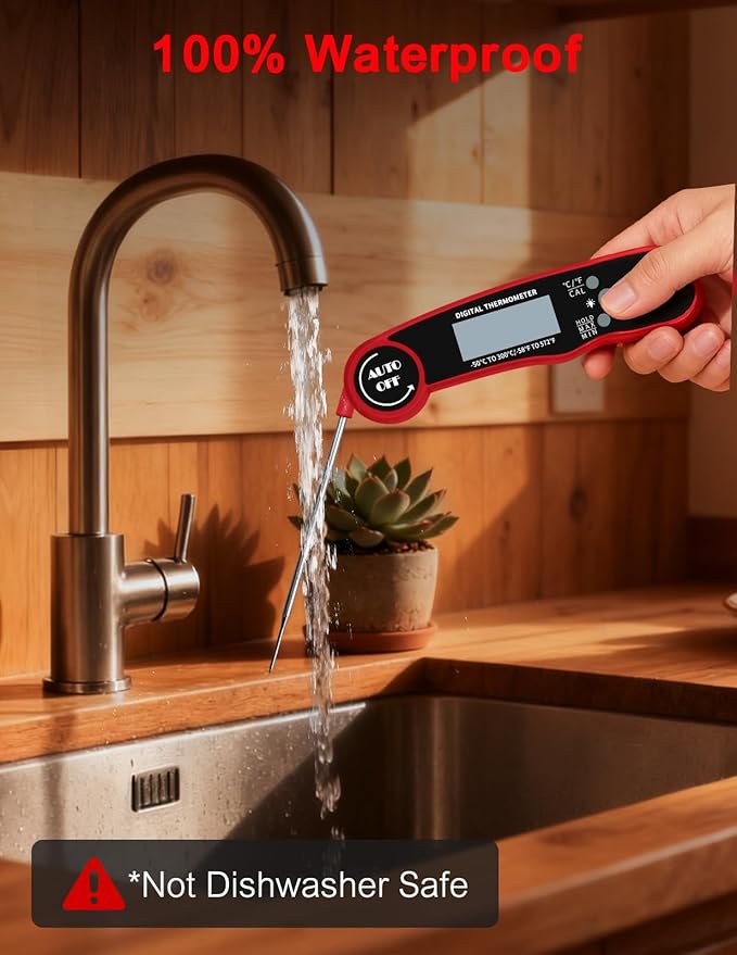 Meat Thermometer Digital, Instant Read Food Thermometer for Cooking Grill BBQ Fryer, Waterproof & Backlit Display Digital Meat Thermometer - Kitchen Gadgets, Turkey Thermometer