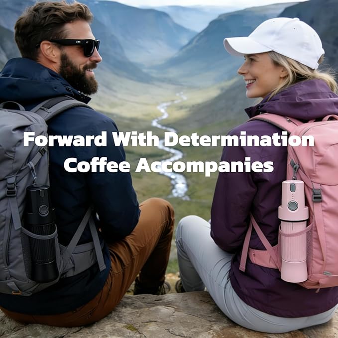 Burr Coffee Grinder Electric and Manual 2 in 1, Manual burr coffee grinder with 40mm Burr, Compact Portable Coffee Grinder for Espresso Coffee, French Press, Home, Travel, Camping (Black)