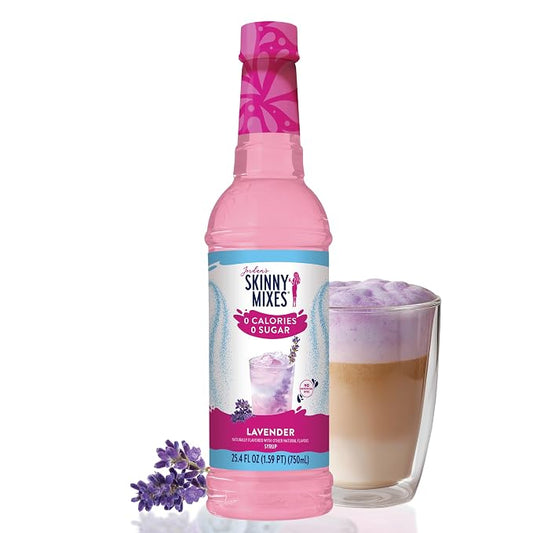 Jordan's Skinny Mixes Sugar Free Syrup, Lavender, Fruit Flavored Water Enhancer, Drink Mix for Iced Tea, Lemonade, Drinks, Low Calorie Water Flavoring, Dairy & Gluten Free Kosher, 25.4 Fl Oz by JordansSkinnyMixes
