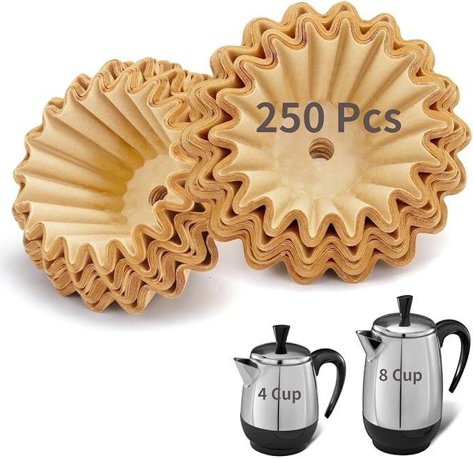250PCS Percolator Coffee Filters For Farberware Coffee Percolator 4Cup & 8Cup