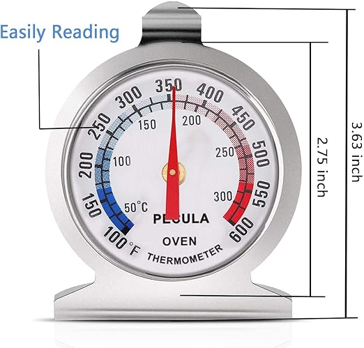 Oven Thermometer 50-300°C/100-600°F, Oven Grill Fry Chef Smoker Thermometer Instant Read Stainless Steel Thermometer Kitchen Cooking Thermometer (3Pack)