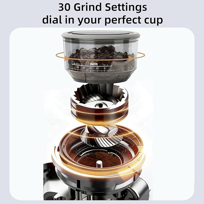 (2026 Upgrade) 15 Bar Espresso Machine with Built-in Anti-Clog Coffee Grinder, Expresso Coffee Machines with Milk Steam Wand/Frother/Tamping Tools,Espresso Maker with Grinder for Lattes-Almond
