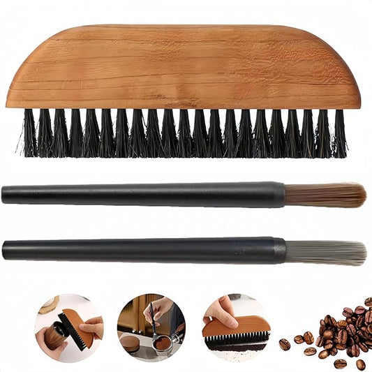 3-Piece Coffee Brush Grinder Cleaning Tool Household Cleaning Brush Set For Removing Coffee Grounds and Table Top Bar Coffee Powder