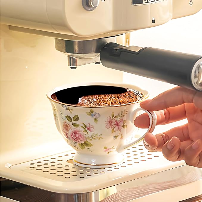 Noviko 6 oz Floral Tea Cups and Saucers Flower Ceramic cup for Women and Tea Parties