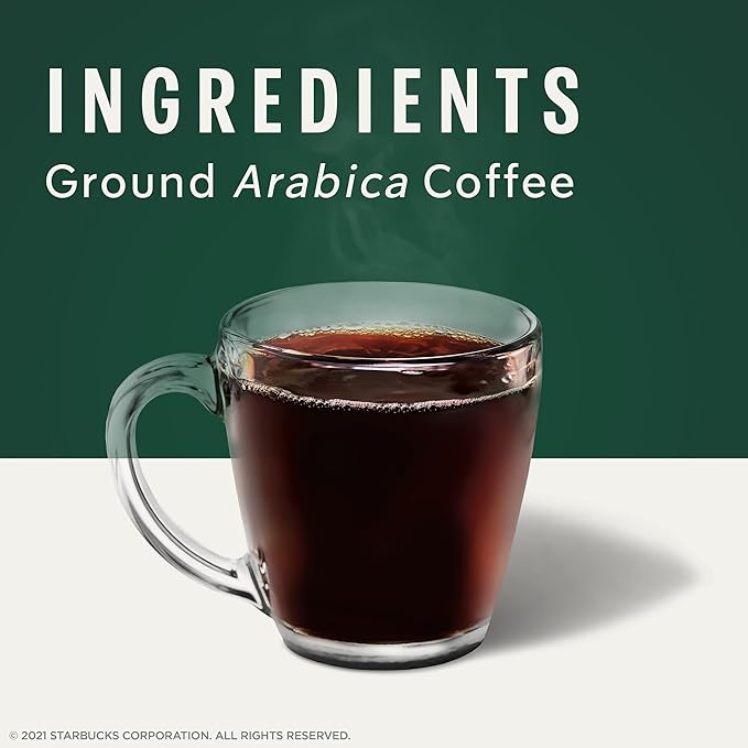 Starbucks Ground Coffee, Dark Roast Hot or Iced Coffee, Italian Roast, Six 12 oz Bags