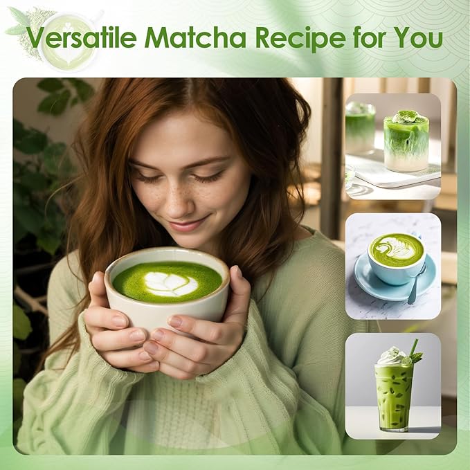 Matcha Whisk Set, ZBUFAN 7 Pcs Pink Matcha Kit with Bamboo Whisk(Chasen) and Holder, Ceramic Matcha Bowl with Spout, Japanese Tea Set with Matcha Sifter and Scoop