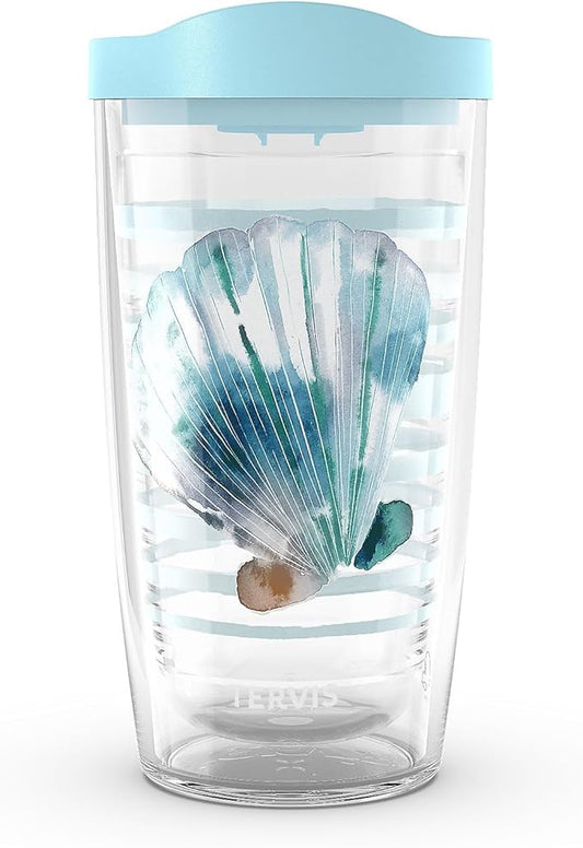 Tervis Sara Berrenson - Ocean Keepsakes Scallop Made in USA Double Walled Insulated Tumbler Travel Cup Keeps Drinks Cold & Hot,