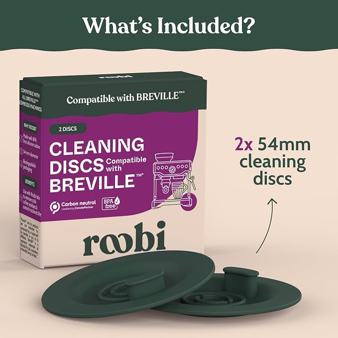 Roobi Espresso Cleaning Disc Compatible with Breville. 54mm Backflush for Disc Espresso Cleaning Tablets, 2 Pack - Image 6