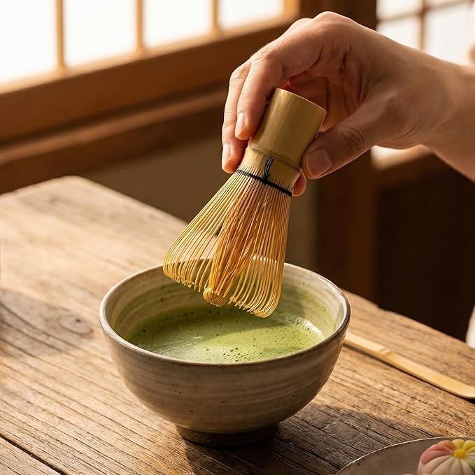 Clay&Fire Matcha Whisk, Handcrafted Bamboo Whisk for Matcha Powder, Traditional Japanese Chasen for Matcha Stirrer, 100% Natural Matcha Wisk